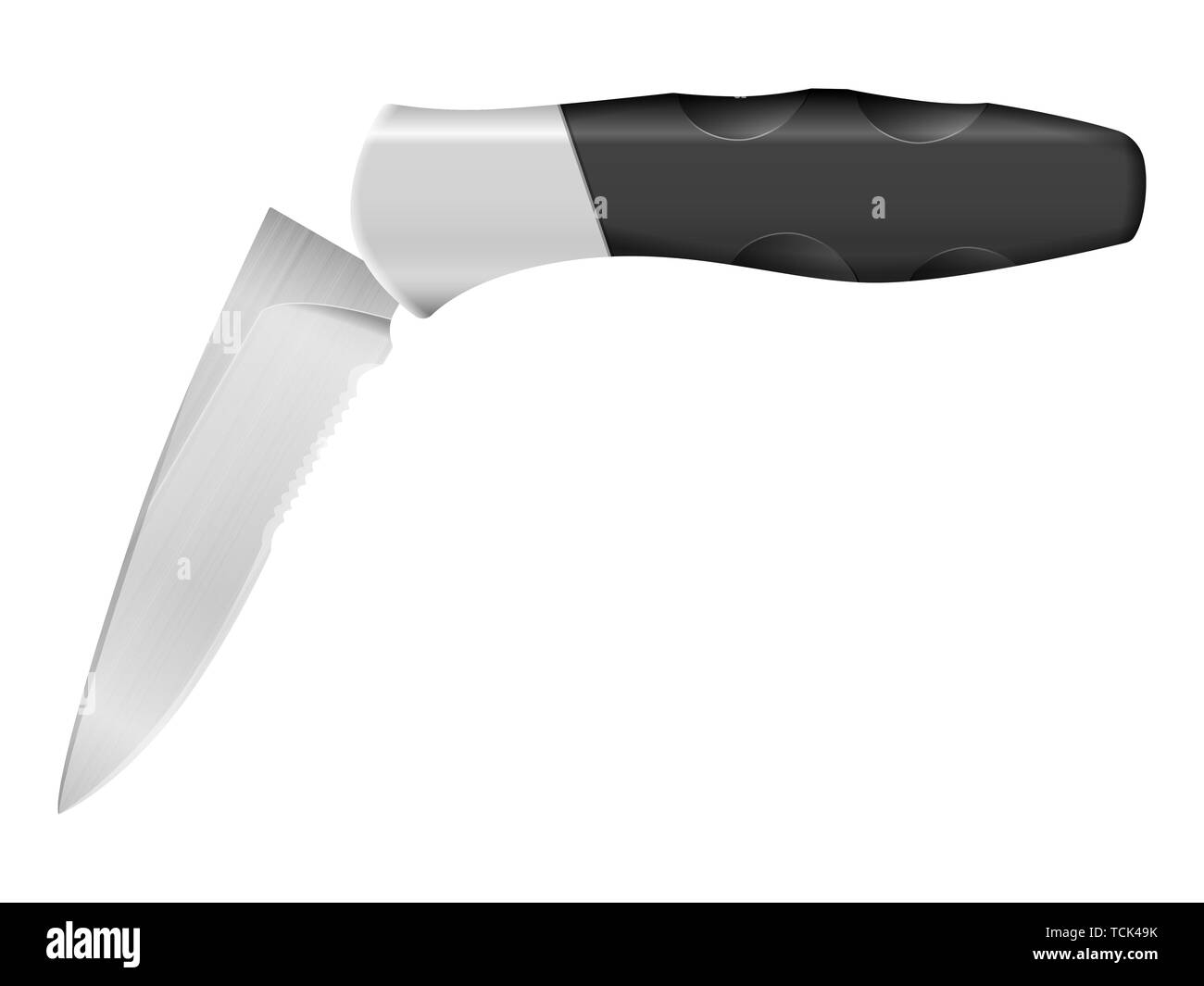 Couteau de camping sur un fond blanc. Vector illustration. Banque D'Images