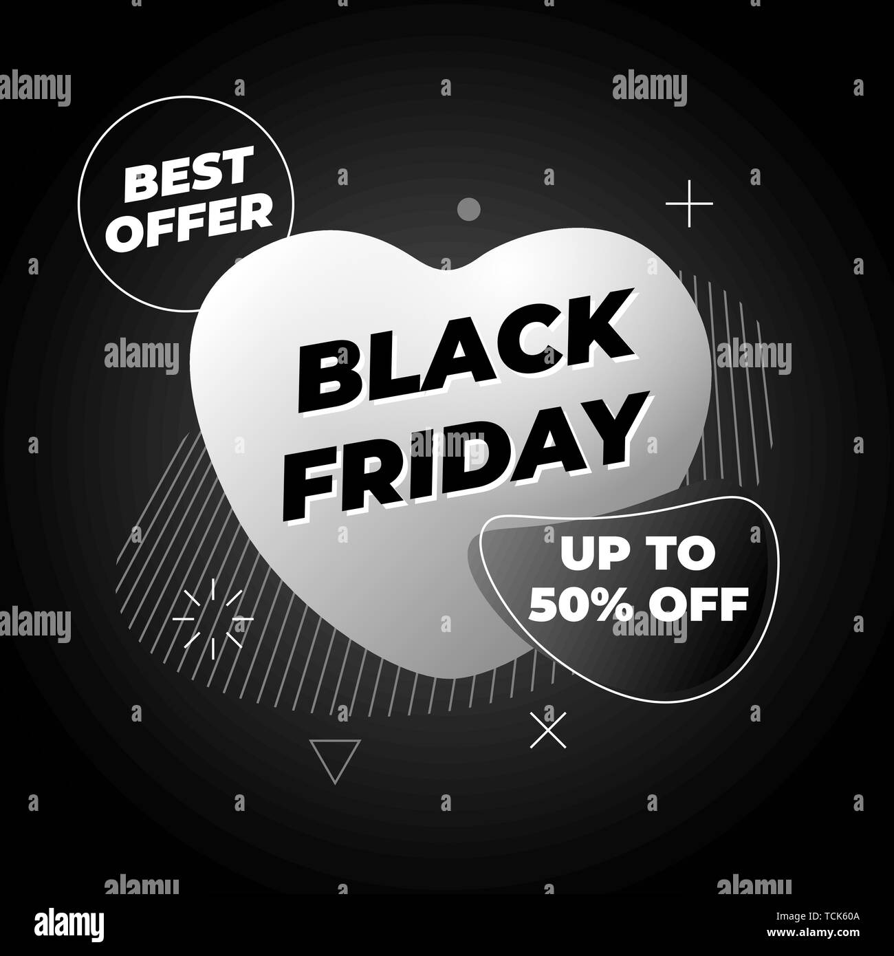 Vente Modèle de page design. Le vendredi noir meilleure offre sur forme liquide abstrait. Télévision couleur gradient géométrique de l'élément graphique de la fréquence cardiaque sous forme liquide sur Illustration de Vecteur