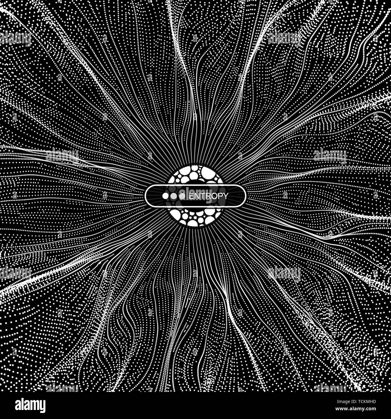 Tableau avec particules Dynamique. La technologie 3D de style futuriste. Résumé fond. La texture. Points lumineux. Vector Illustration. Illustration de Vecteur