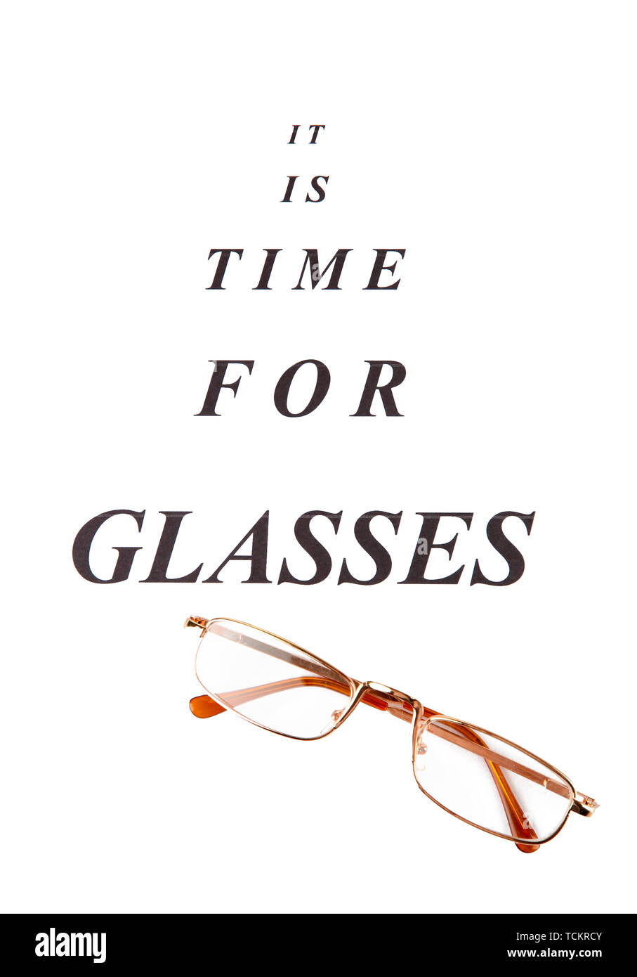 La vue graphique de test avec des lunettes close-up Banque D'Images