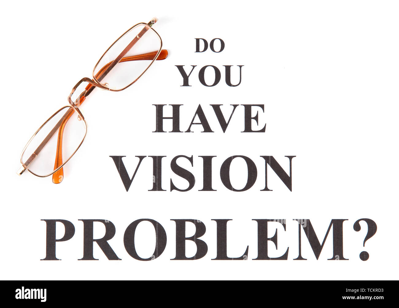 La vue graphique de test avec des lunettes close-up Banque D'Images