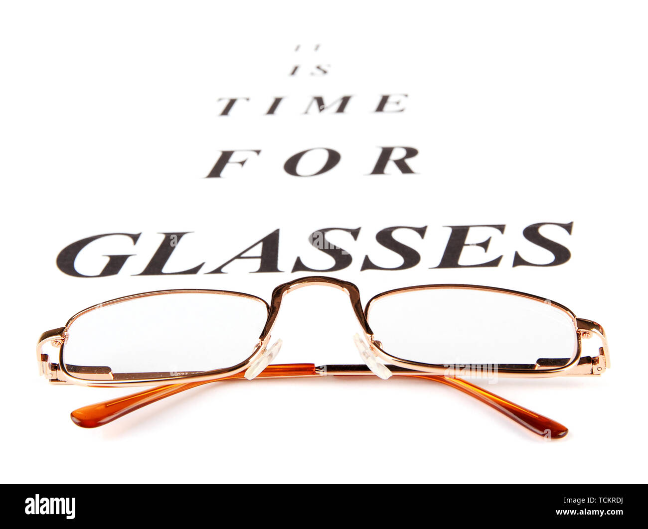 La vue graphique de test avec des lunettes close-up Banque D'Images