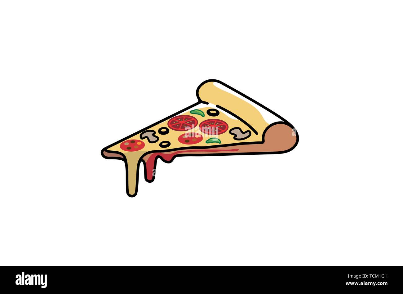 Délicieuse Pizza Slice Symbole Logo Design Illustration vectorielle Illustration de Vecteur