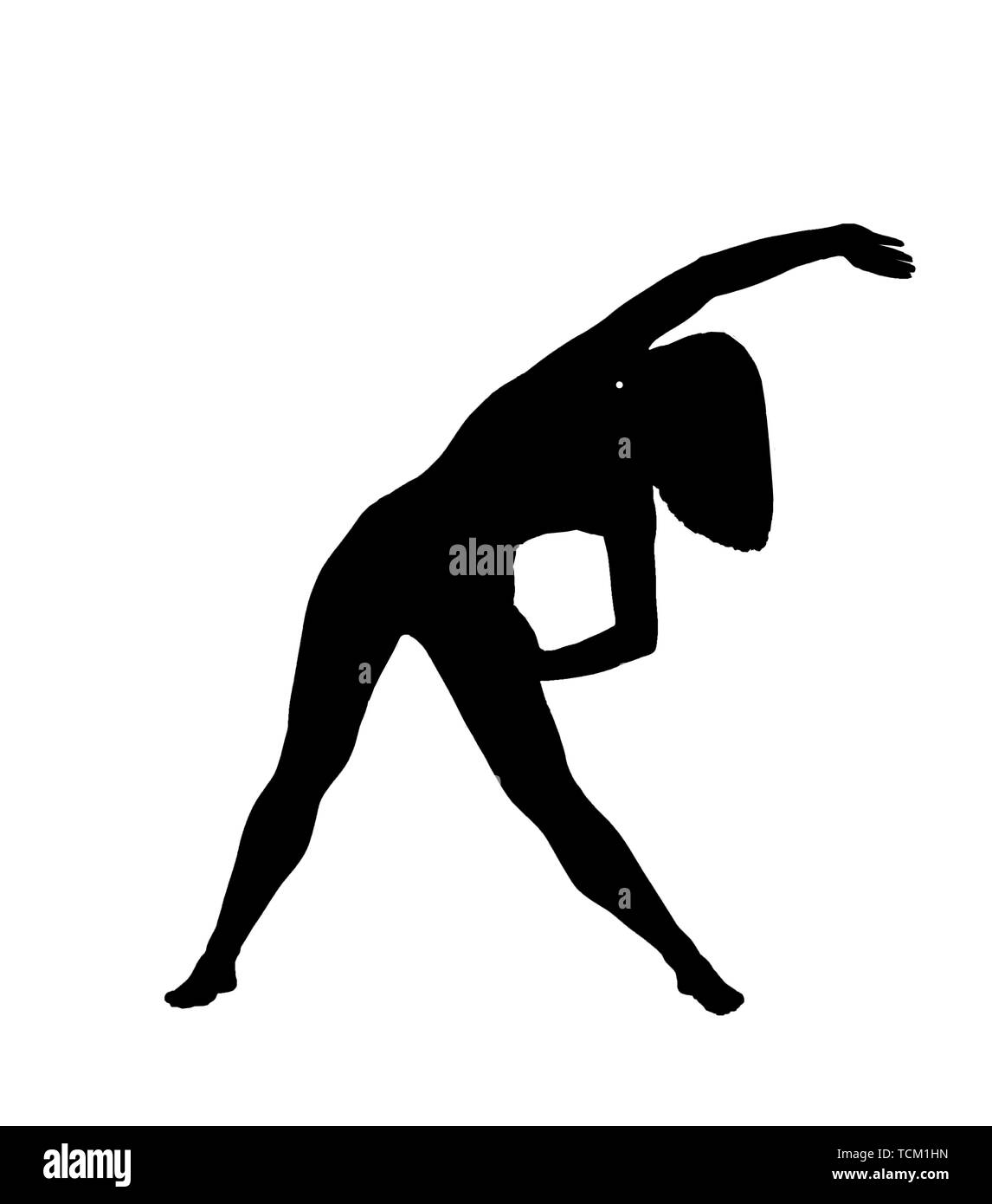 Yoga silhouette Banque D'Images