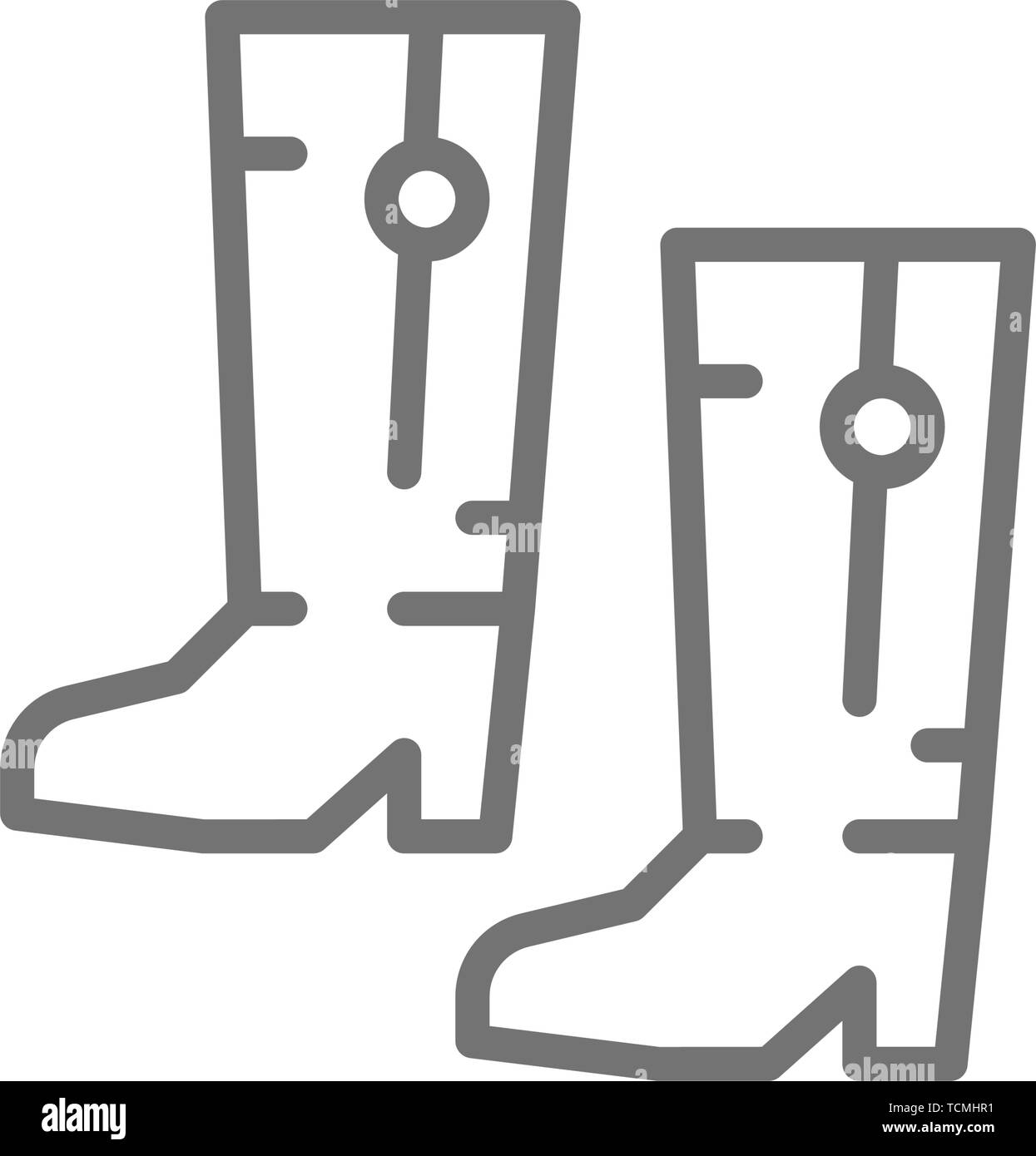 Ukrainian National chaussures, bottes ethniques traditionnels icône ligne. Illustration de Vecteur