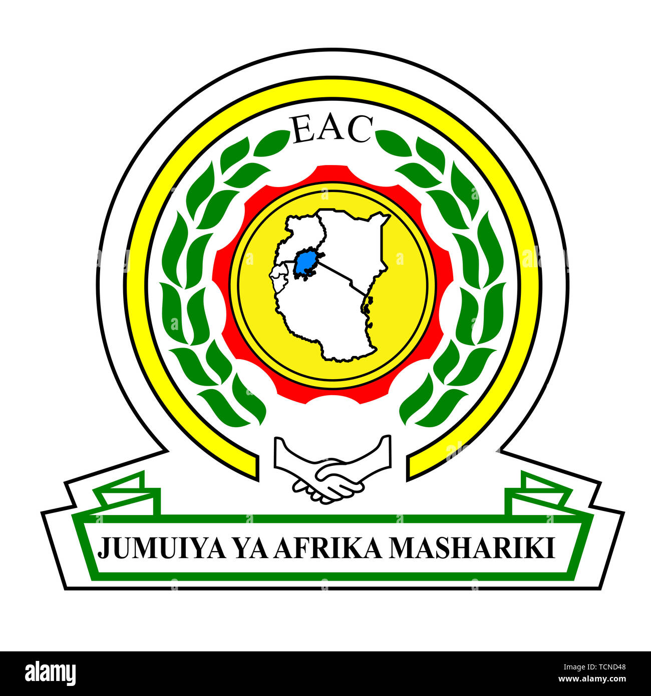 Communauté de l'Afrique de l'Emblème Vector Illustration sur fond blanc. Banque D'Images