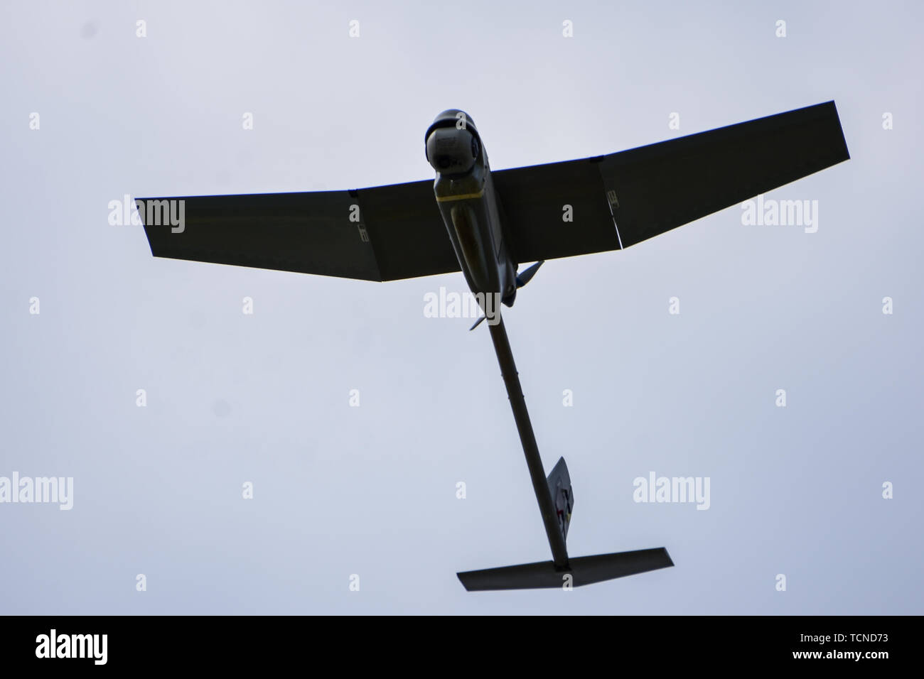 Les soldats ont fait l'histoire de Sky jeudi avec le premier vol habité d'UAV-Raven en Italie. Ces capteurs aident à fournir les yeux et oreilles sur le champ de bataille pour garder nos parachutistes, sûr et garder nos unités prêtes au combat. Banque D'Images