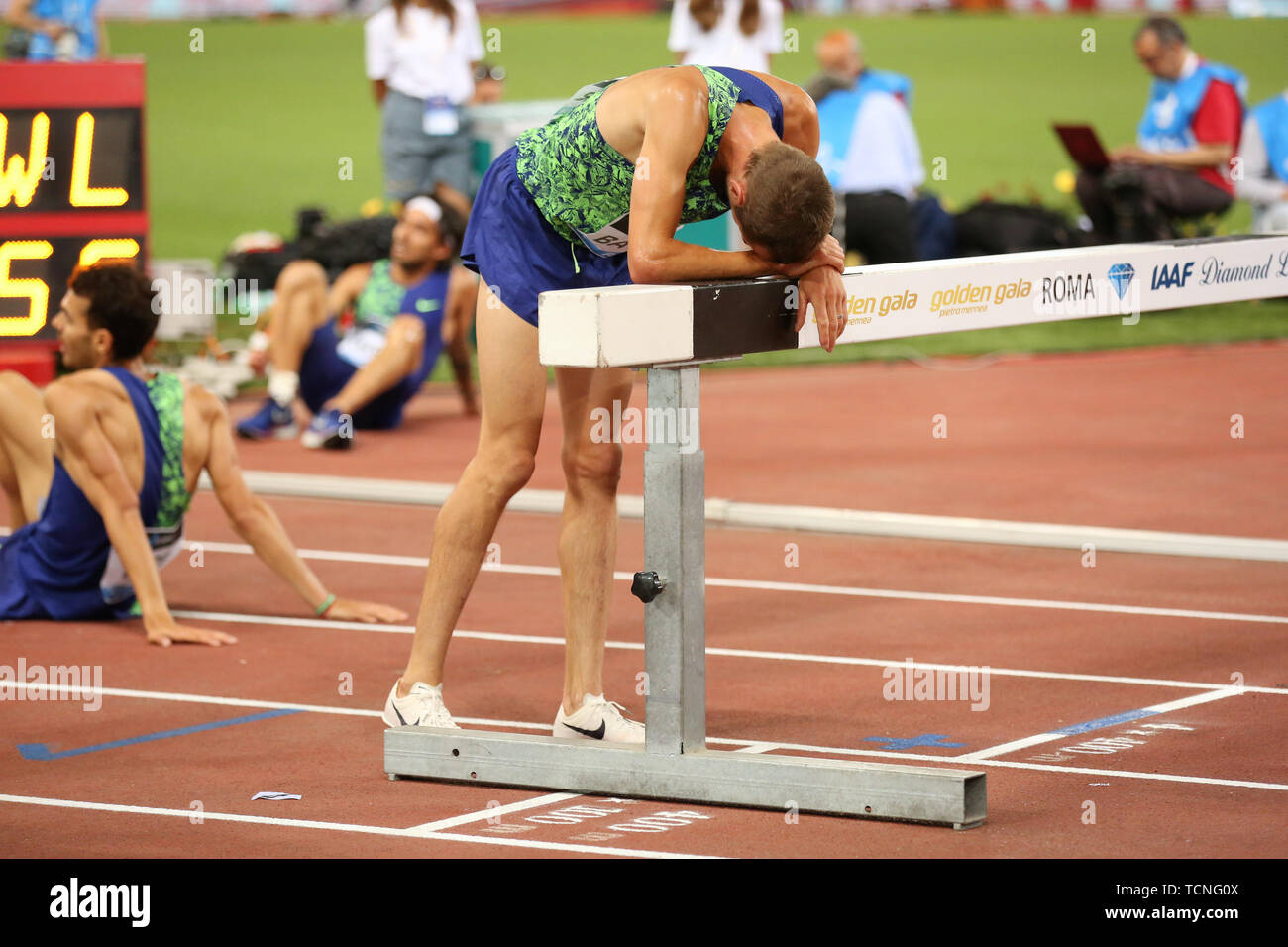 ROME, ITALIE - 06 juin : Andrew Bayer de USA participe à la hommes 3000m steeple chase évènement durant l'IAAF Diamond League 2019 Golden Gala Pietro Mennea Banque D'Images