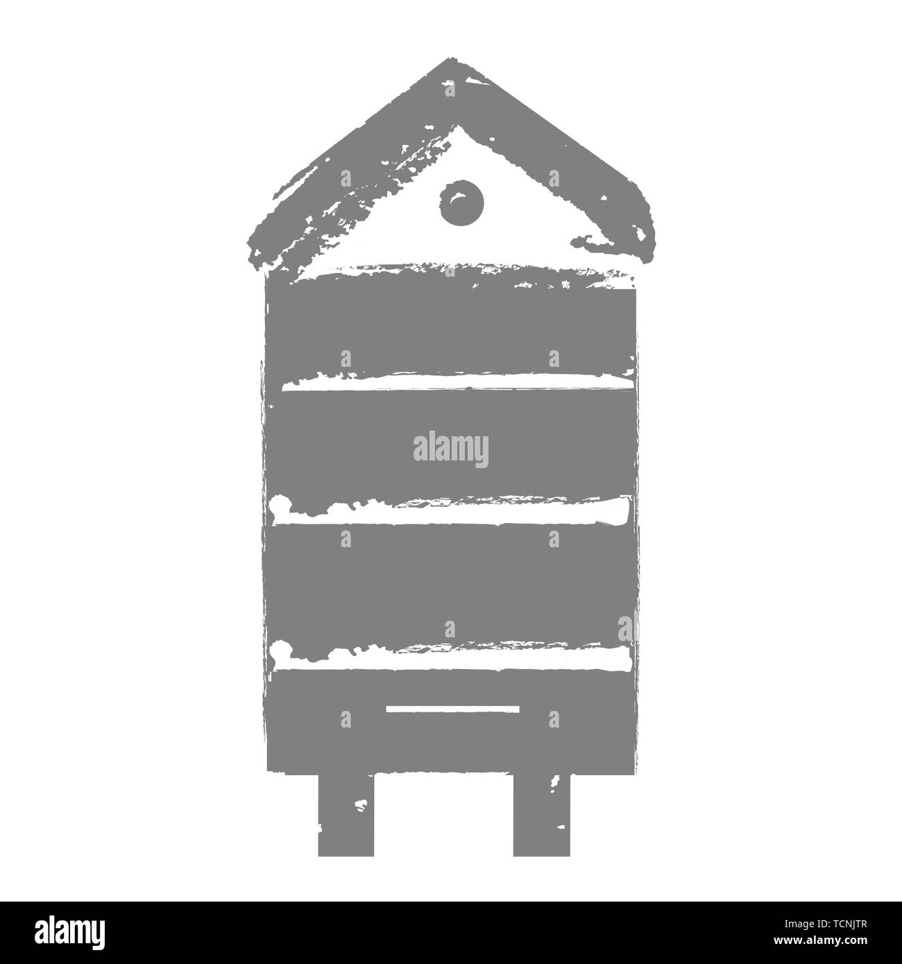 L'icône de la ruche en bois rétro. Timbre vecteur pour l'emballage du miel, l'apiculture et de l'apiculture. Illustration colorée gravure pour le miel et l'hydromel company Illustration de Vecteur