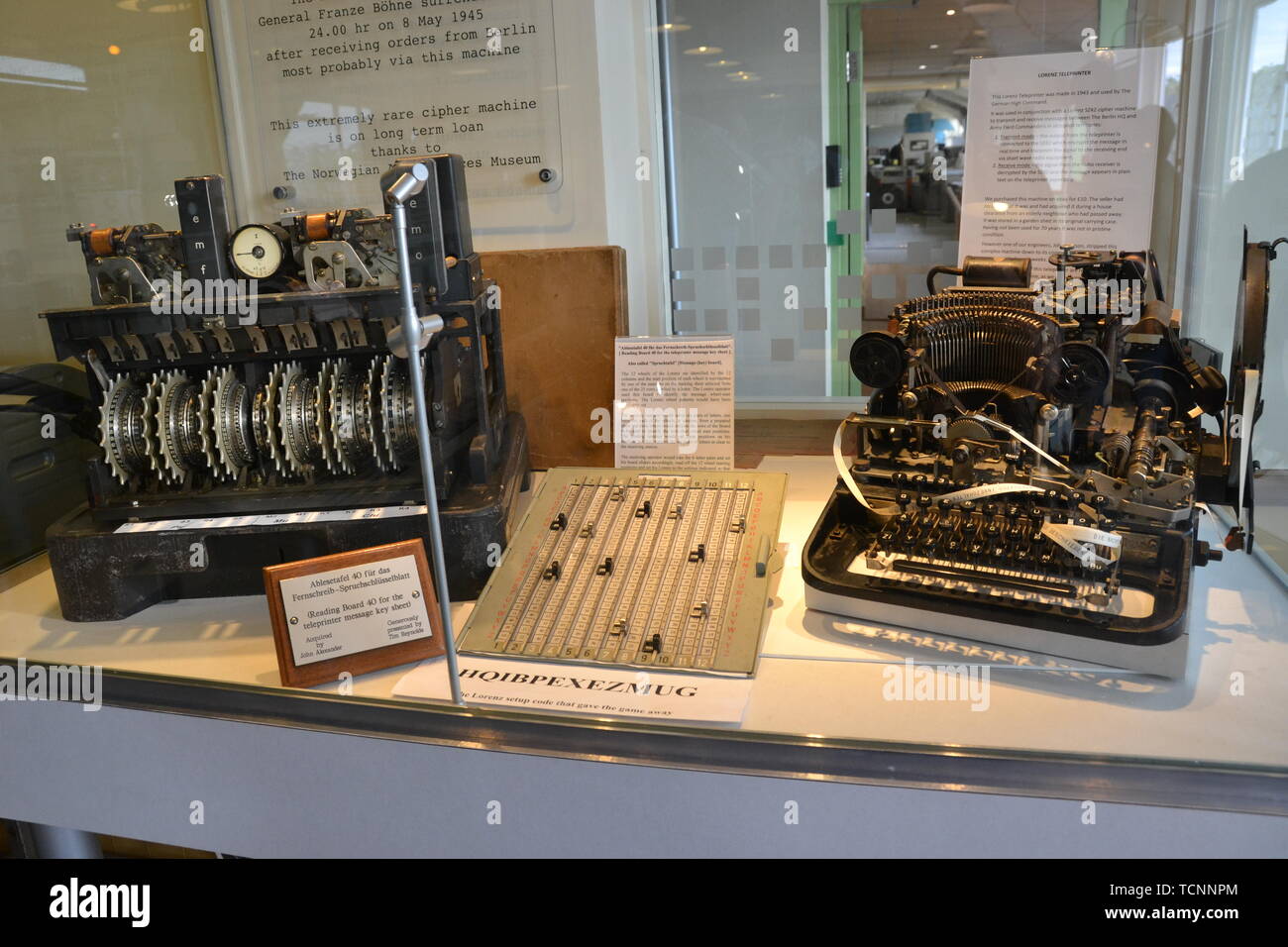 Une machine de Lorenz et de téléscripteur au National Museum of Computing, Bletchley Park, Milton Keynes, Buckinghamshire, UK Banque D'Images
