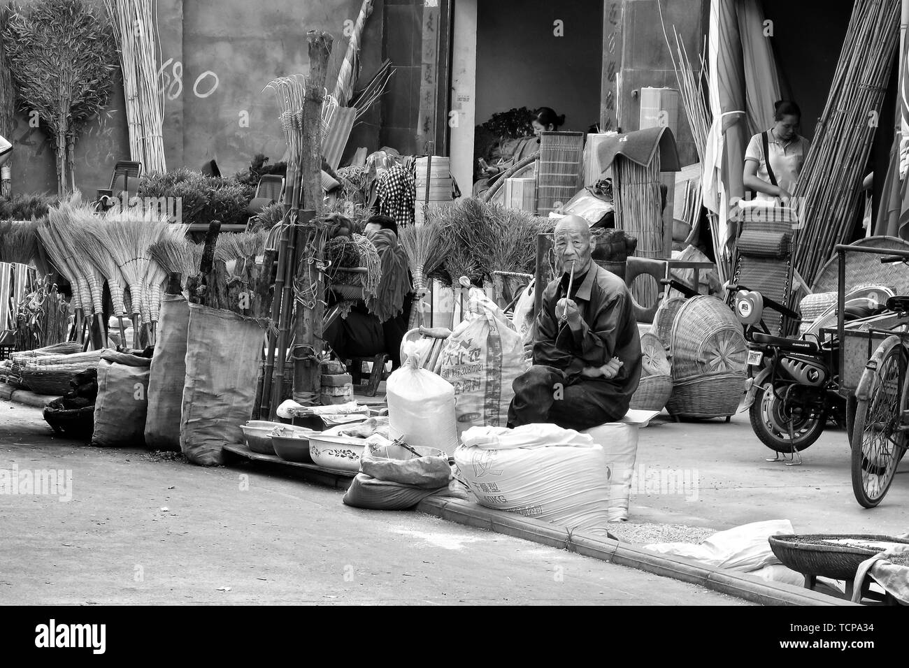 À mesure que la société progresse, ce genre d'épicerie a disparu au début des années. Banque D'Images