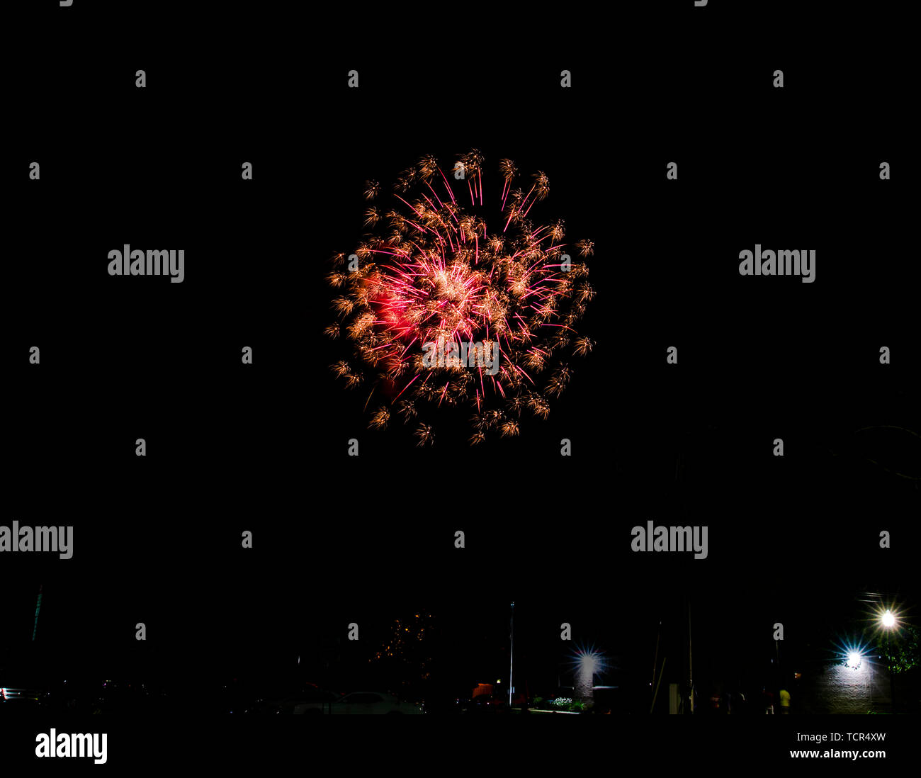 La célébration du Jour de l'indépendance d'artifice, affichage lumineux et colorés à Downingtown, New York USA Banque D'Images