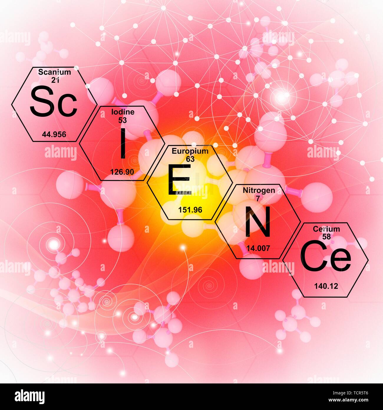 Les éléments chimiques de la science, de l'illustration Banque D'Images