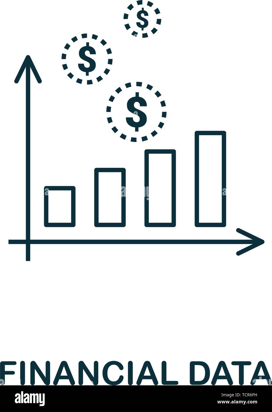 Icône de contour données financières. Icônes de style ligne mince de la collection d'icônes de finances personnelles. Conception Web, applications, logiciels et impression financière simple Illustration de Vecteur