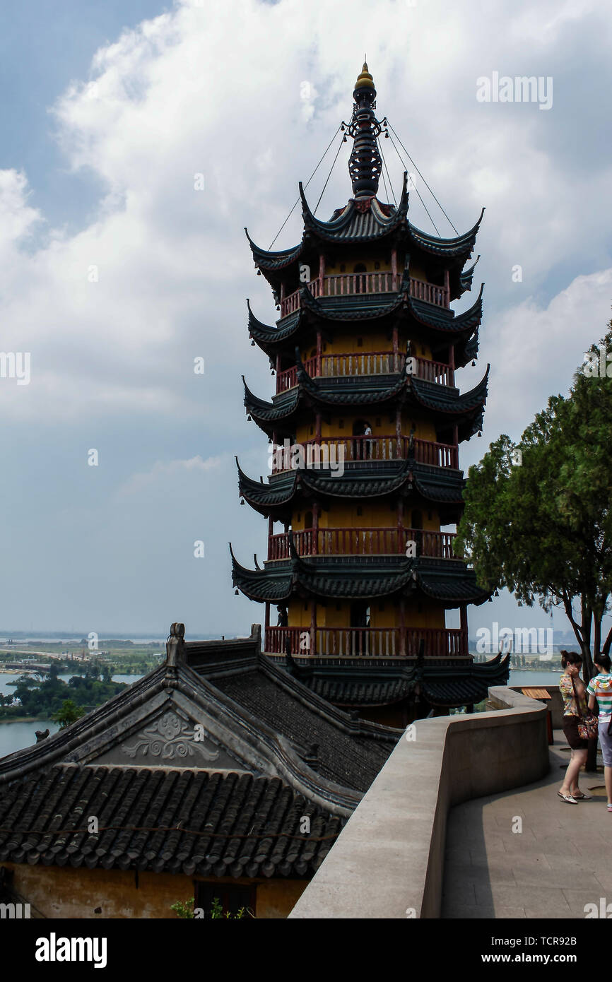 Décor de Jinshan Temple à Zhenjiang, Jiangsu Province Banque D'Images