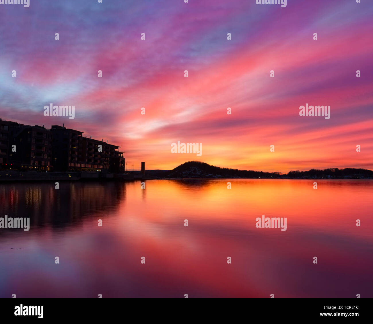 Coucher du soleil d'Oslo Photo Stock - Alamy