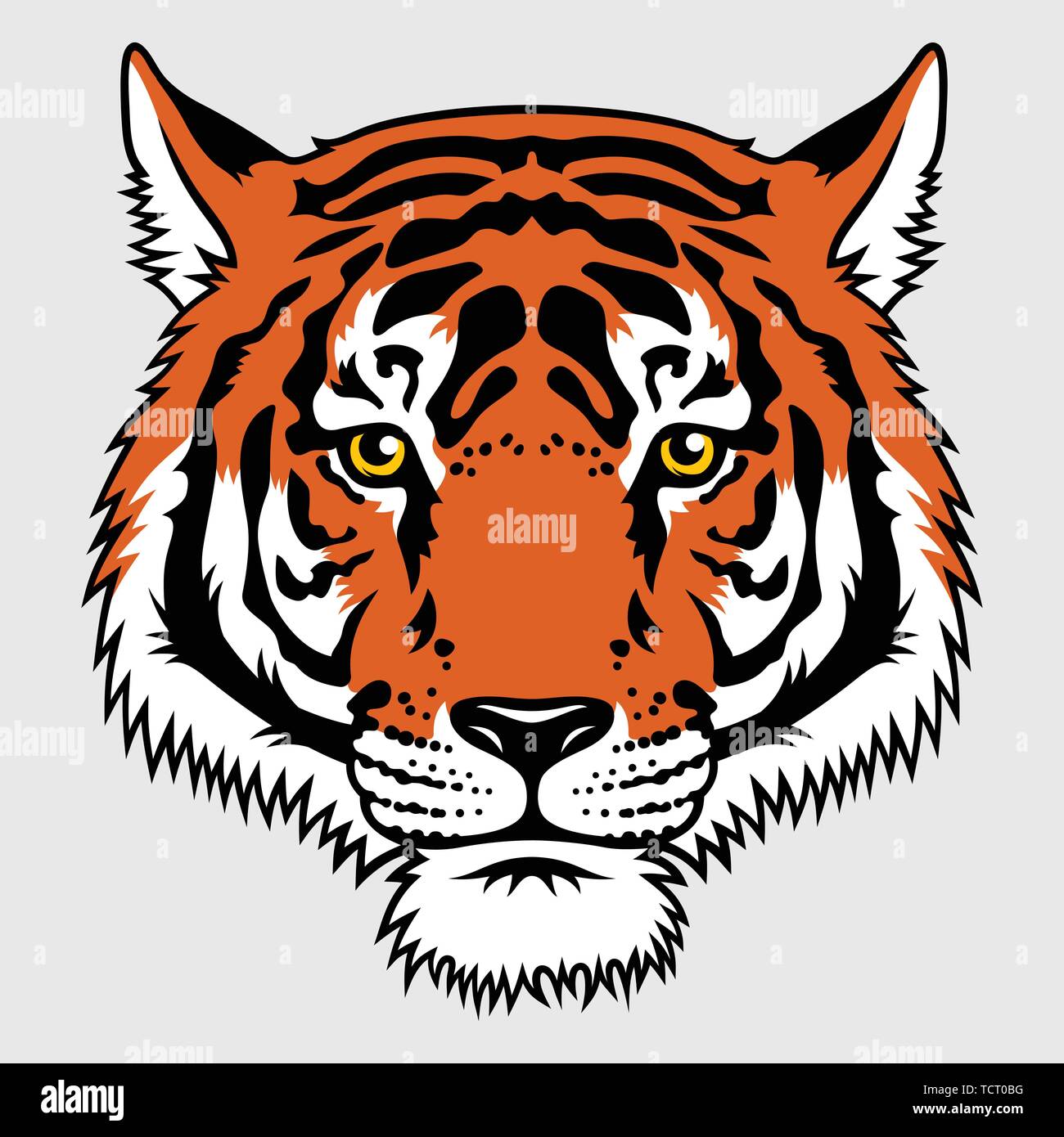 Tigre japonais broderie patch. Vecteur. T-shirt imprimé. Graphiques en t Illustration de Vecteur