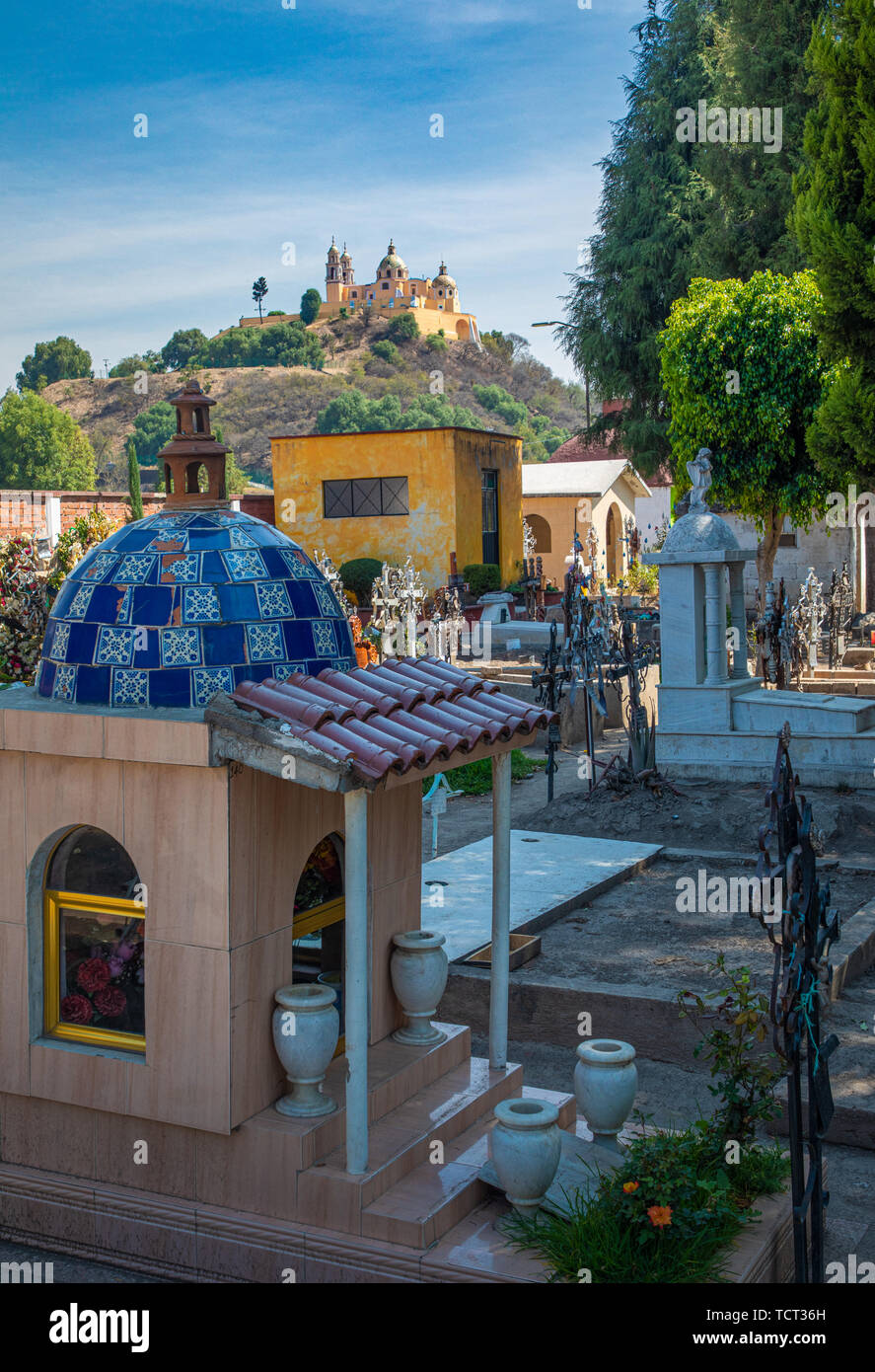 Municipal Panteón San Andrés de Cholula, Mexique. Banque D'Images