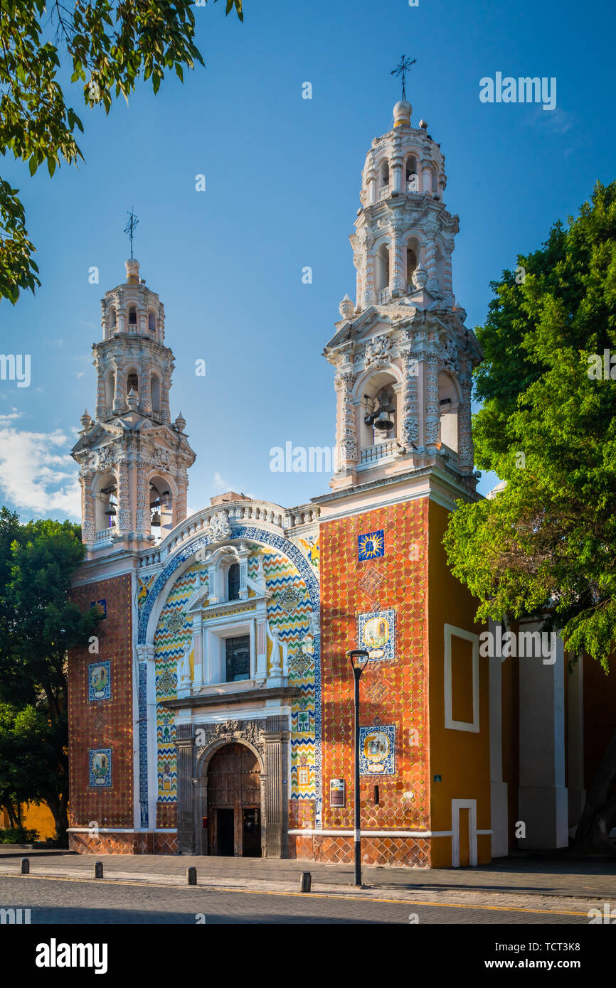 Le Santuario de Nuestra Señora de Guadalupe a été achevé au début du 18e siècle, et est un bon exemple de Pueblan Baroque. Banque D'Images