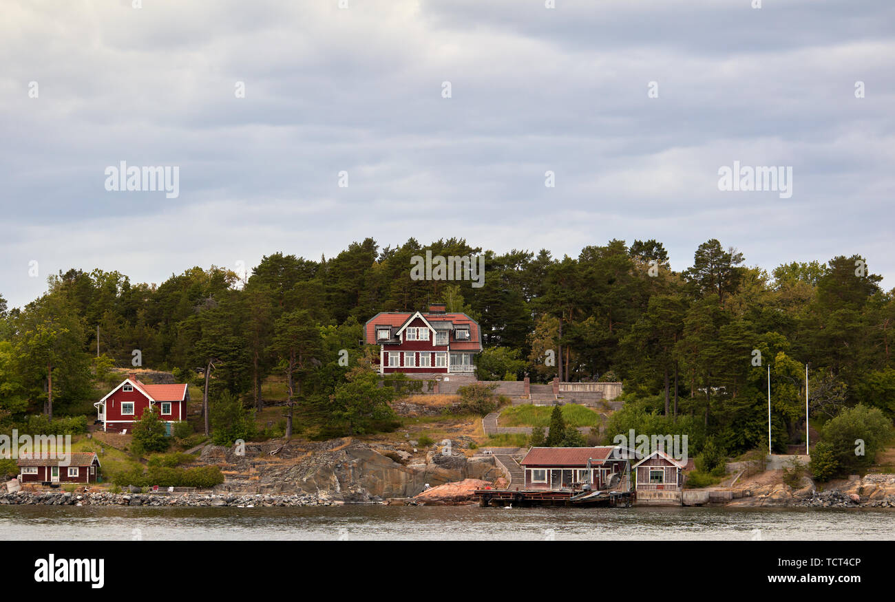 Dans l'île Granholmen archipel de Stockholm, Suède Banque D'Images