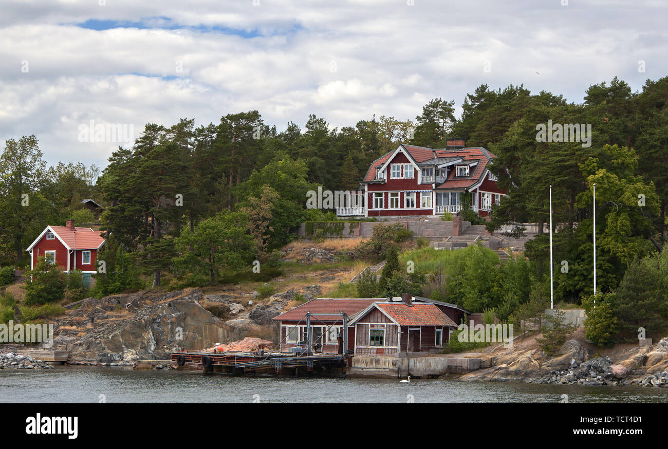 Dans l'île Granholmen archipel de Stockholm, Suède Banque D'Images