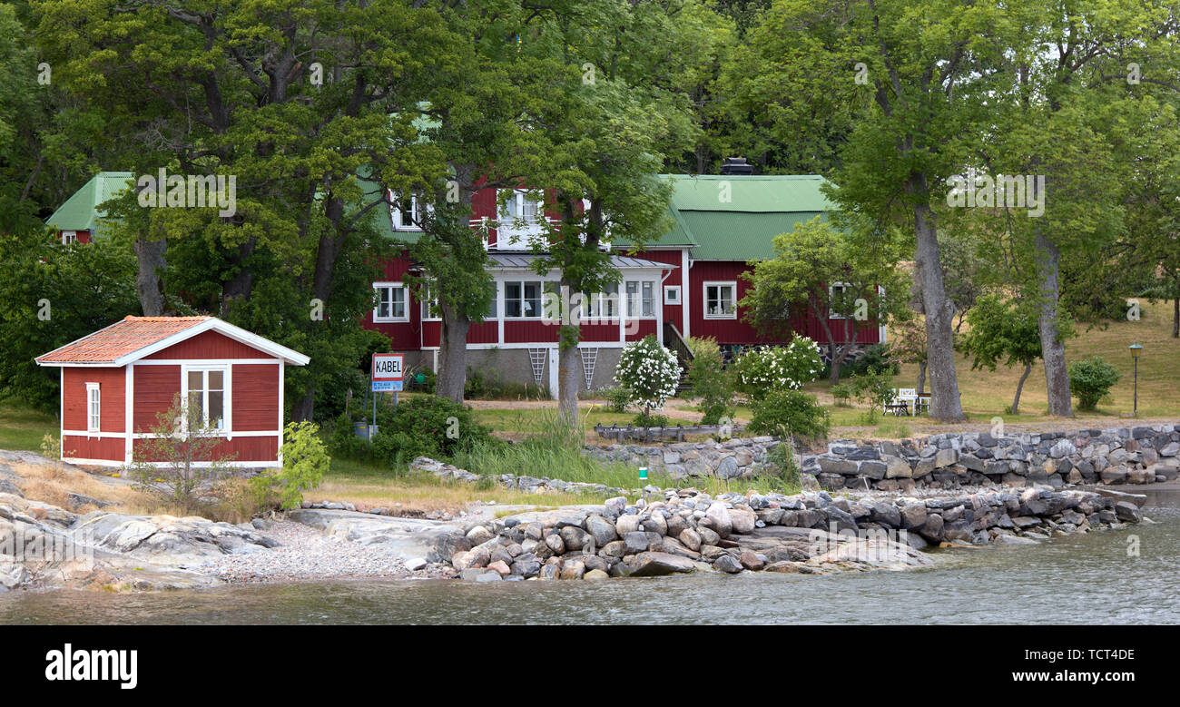 Dans l'île Granholmen archipel de Stockholm, Suède Banque D'Images