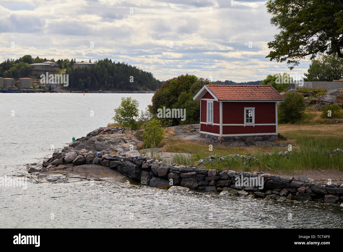 Dans l'île Granholmen archipel de Stockholm, Suède Banque D'Images