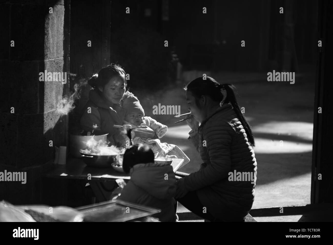 Village de Ginkgo, Tengchong, province du Yunnan Banque D'Images