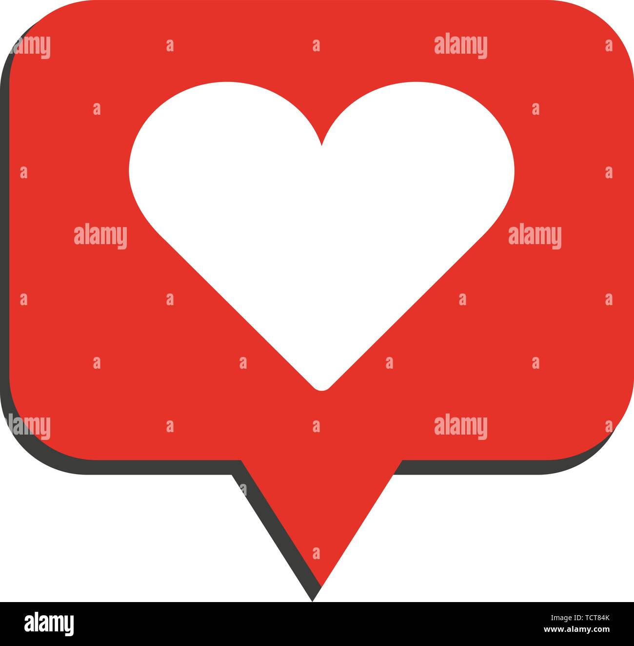 Rouge plat simple médias sociaux comme icône avec forme de coeur vector illustration Illustration de Vecteur