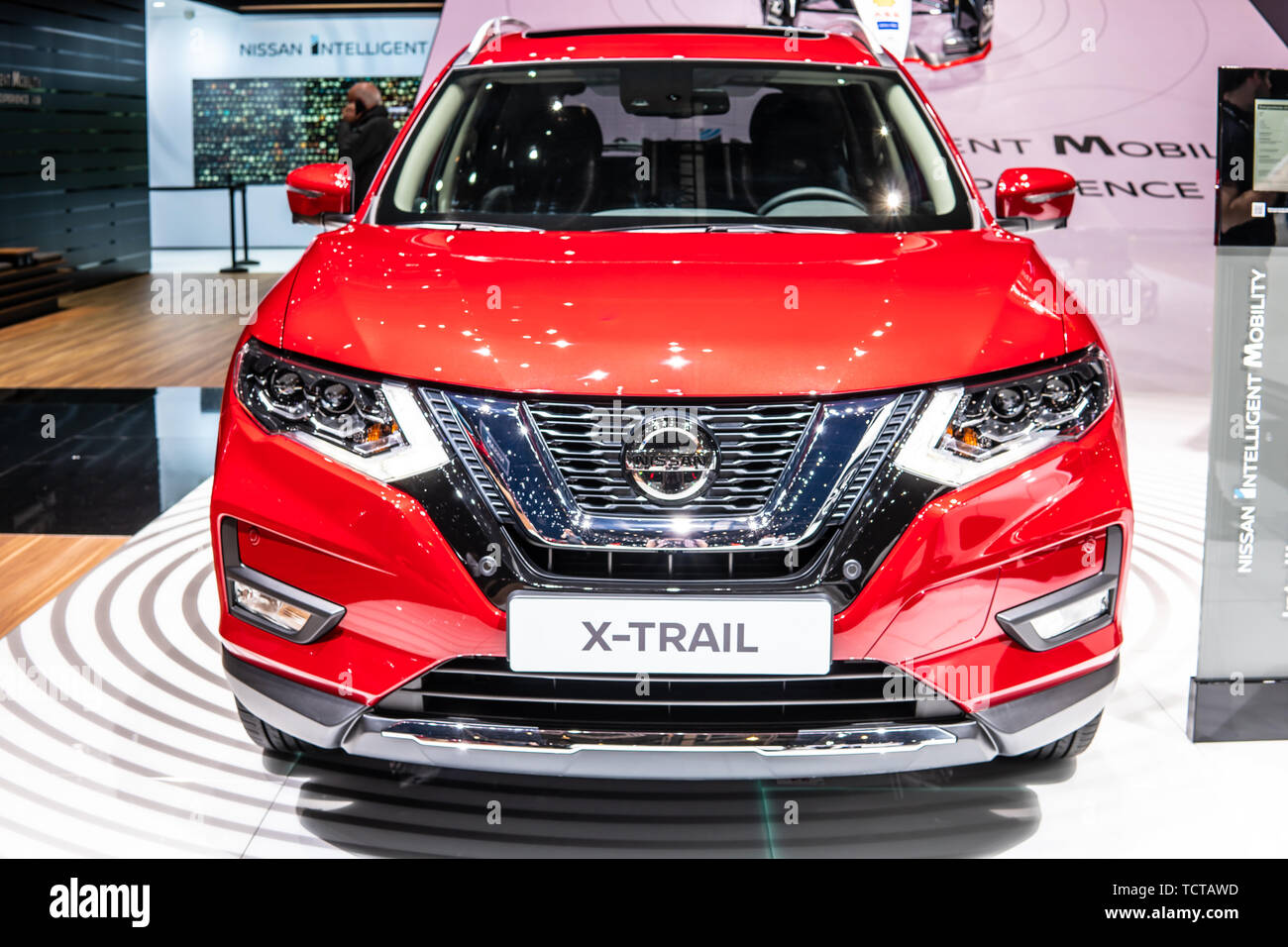 Genève, Suisse, le 07 mars 2019 Nissan X-Trail au Salon International de l'Automobile de Genève, 3e gen, crossover compact fabriqué par le Japonais Nissan Banque D'Images