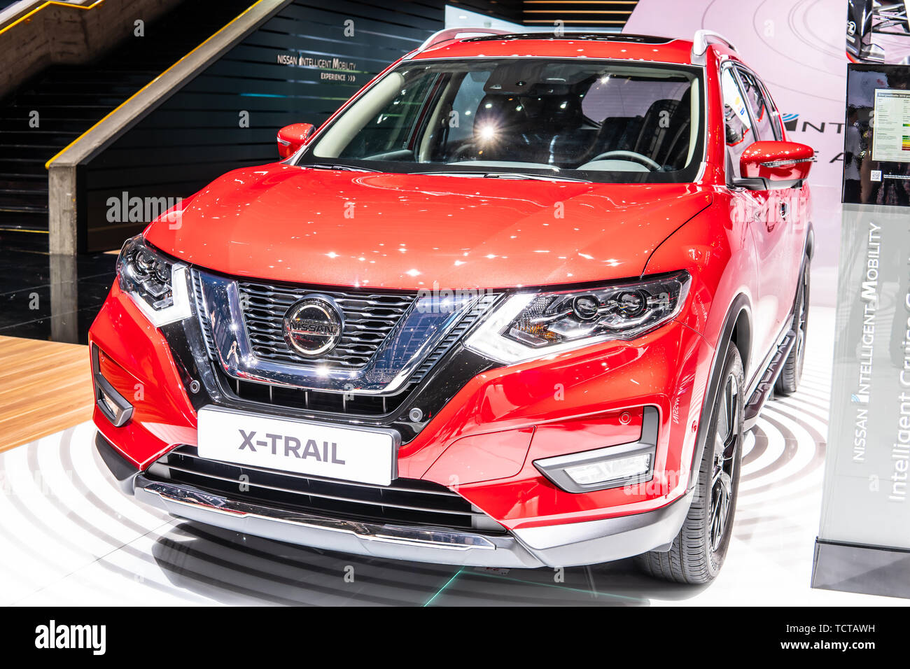 Genève, Suisse, le 07 mars 2019 Nissan X-Trail au Salon International de l'Automobile de Genève, 3e gen, crossover compact fabriqué par le Japonais Nissan Banque D'Images