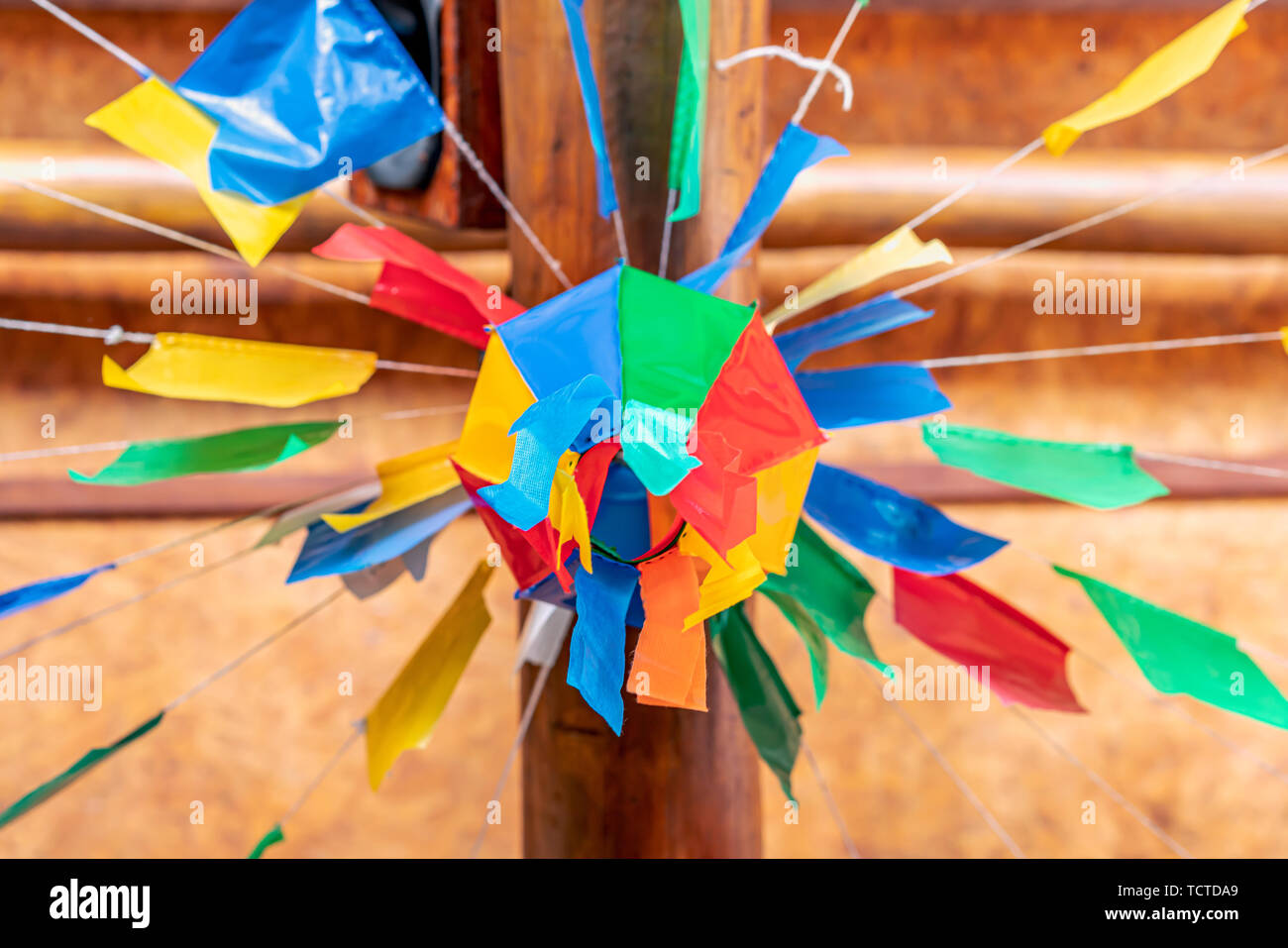 Festa Junina, Sao Joao, parti avec les petits drapeaux colorés il arrive en juin, principalement dans le nord-est du Brésil. Banque D'Images