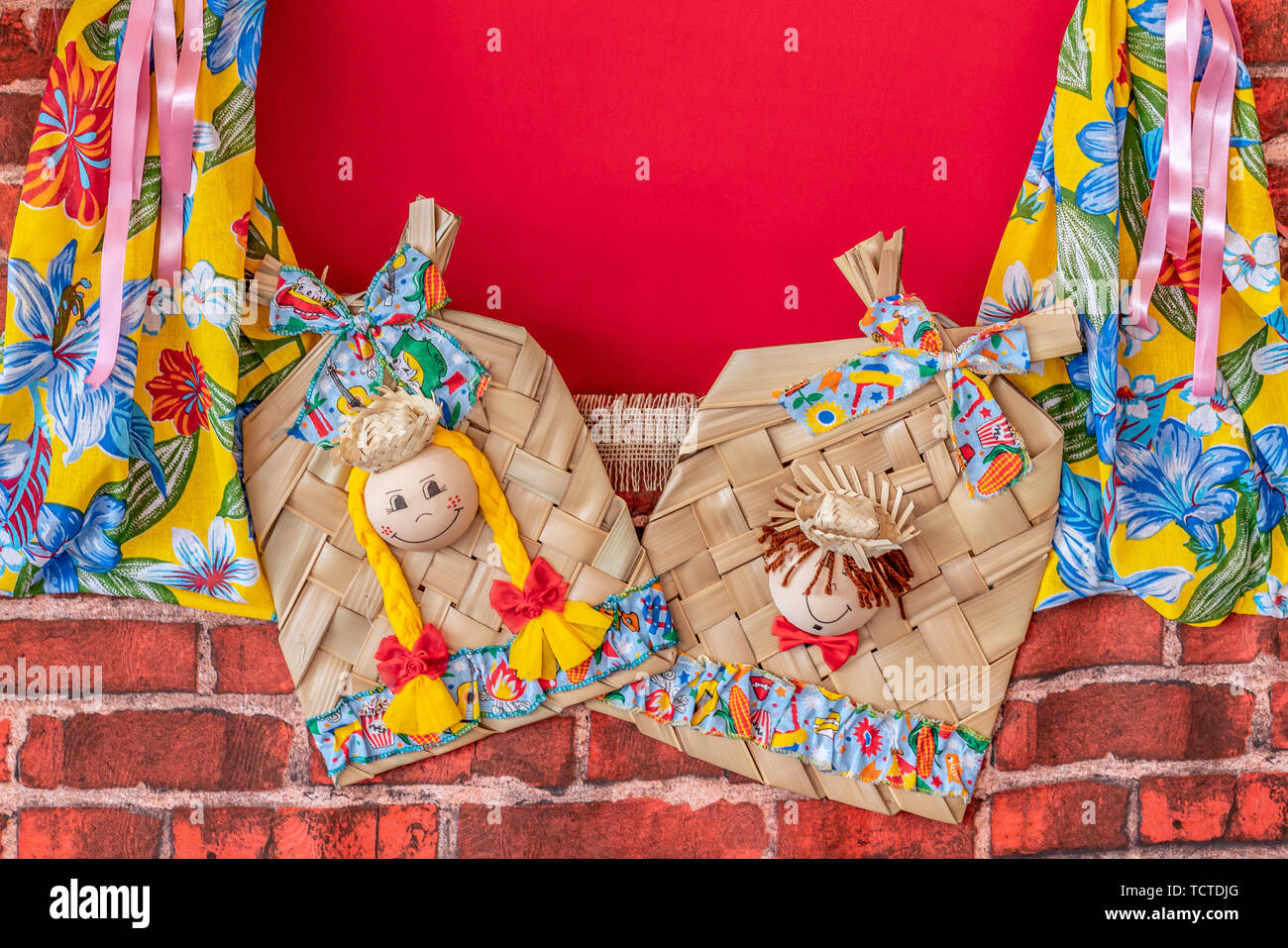 Festa Junina, Sao Joao, parti avec les petits drapeaux colorés il arrive en juin, principalement dans le nord-est du Brésil. Banque D'Images