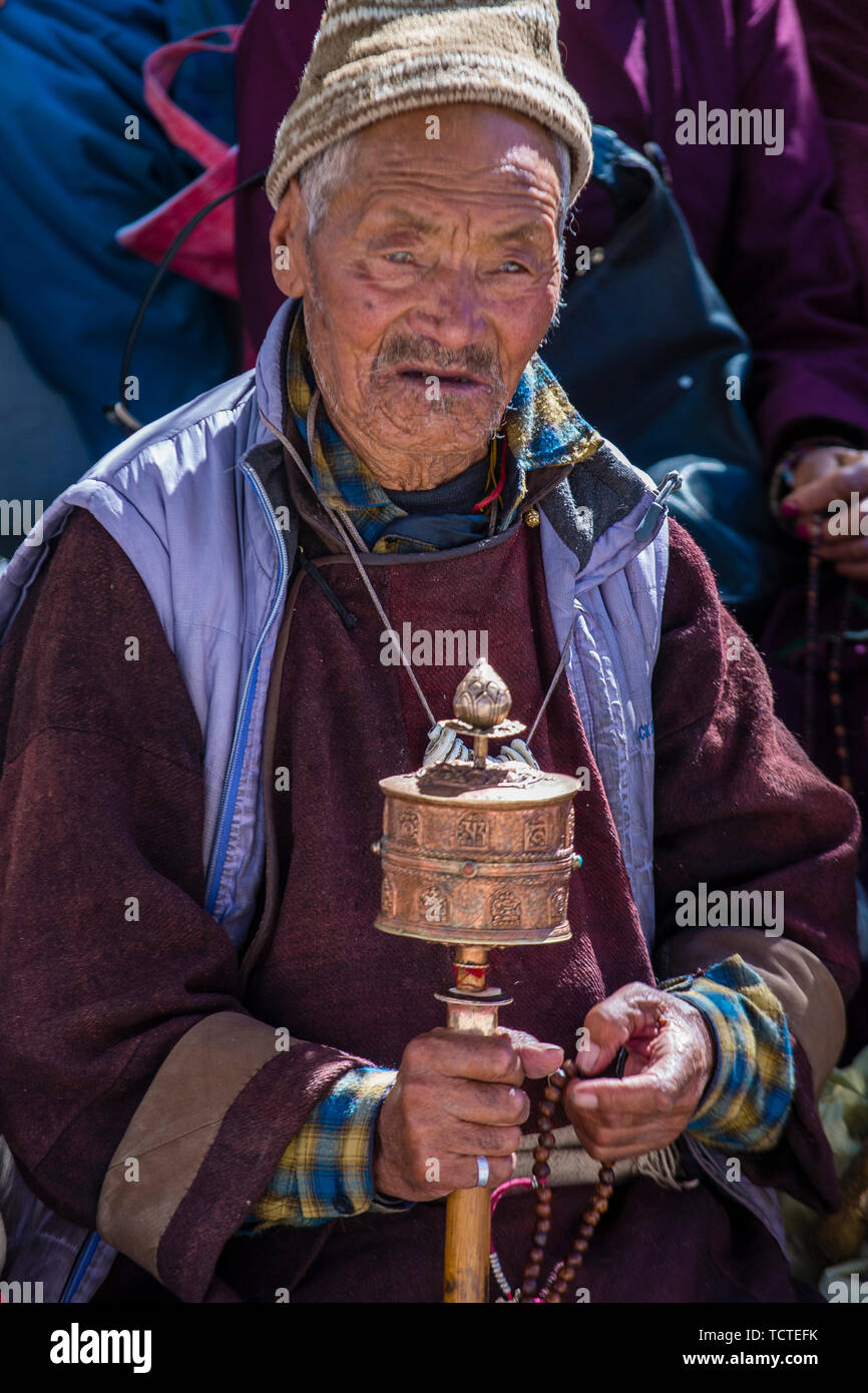 Portraite de ladakhis au cours de l'homme Festival à Leh Ladakh Inde Banque D'Images