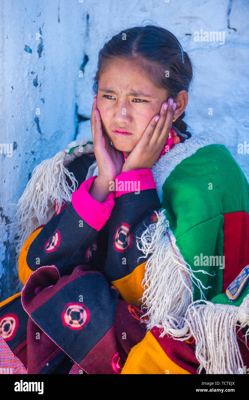 Les ladakhis avec costumes traditionnels participe au Festival à Leh Ladakh Inde Banque D'Images