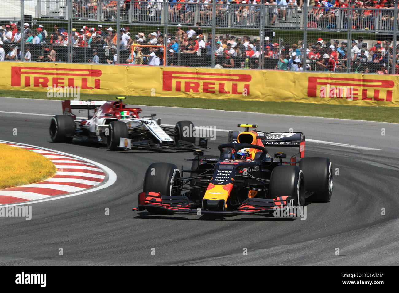 9 juin 2019, Circuit Gilles Villeneuve, Montréal, Québec, Canada ; Formule 1 Grand Prix du Canada, la journée de la course, Aston Martin Racing Red Bull, Pierre Gasly Banque D'Images