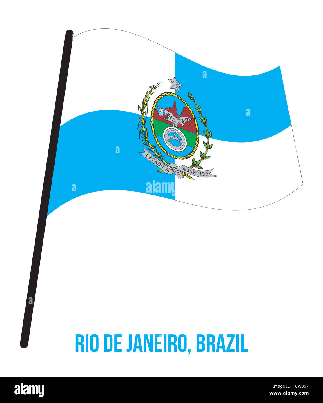 Rio de Janeiro Drapeaux Vector Illustration sur fond blanc. Membres ...