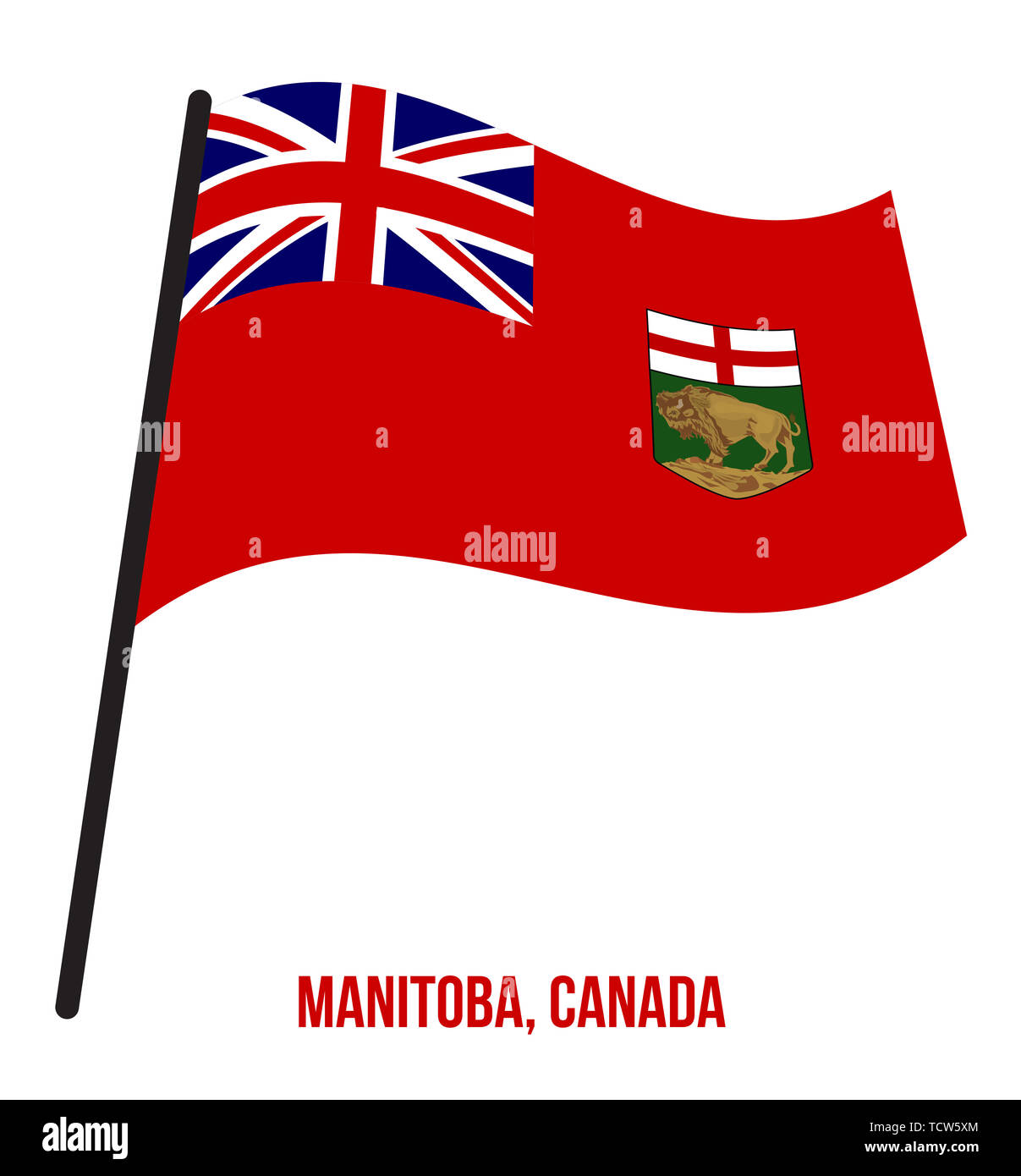 De brandir le drapeau du Manitoba Vector Illustration sur fond blanc. Drapeau provinces du Canada. Bonne taille, de proportions et de couleurs. Banque D'Images