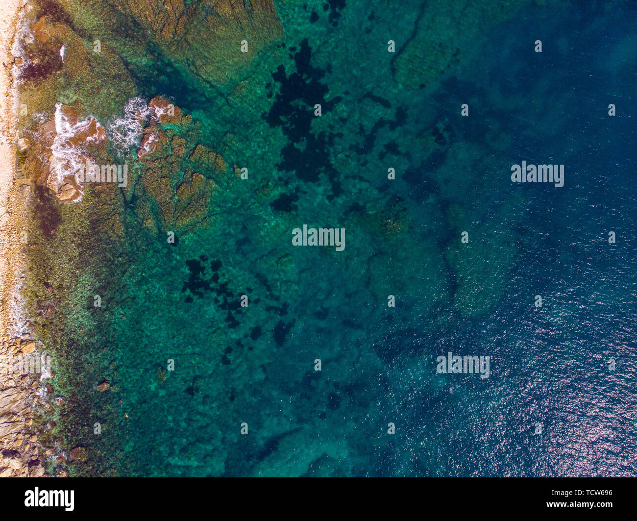 Vue aérienne de la plage à Javea Barraca Portitxol, Espagne Banque D'Images