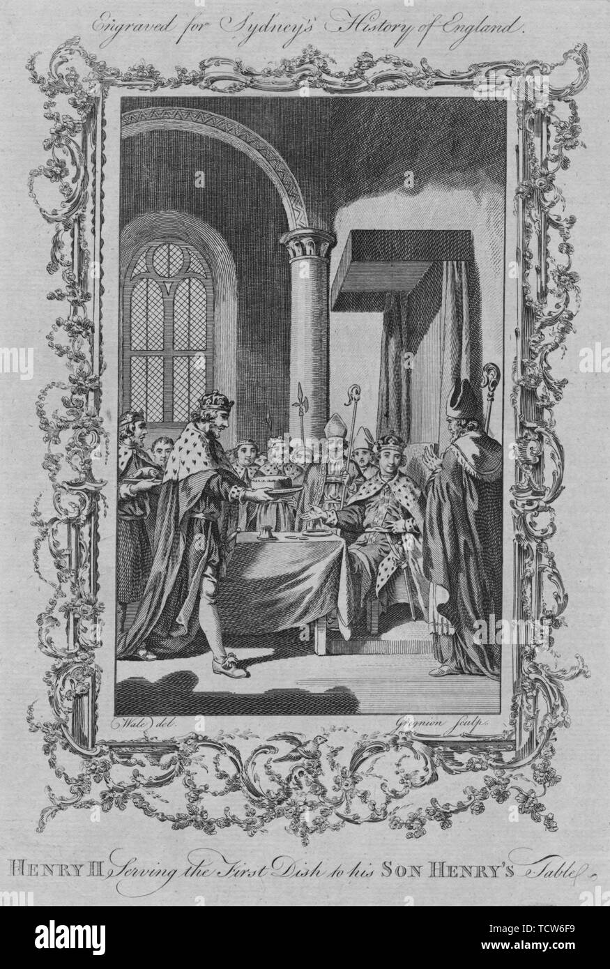 'Henry II qui sert le premier plat à son fils Henry's table', 1773. Créateur : Inconnu. Banque D'Images