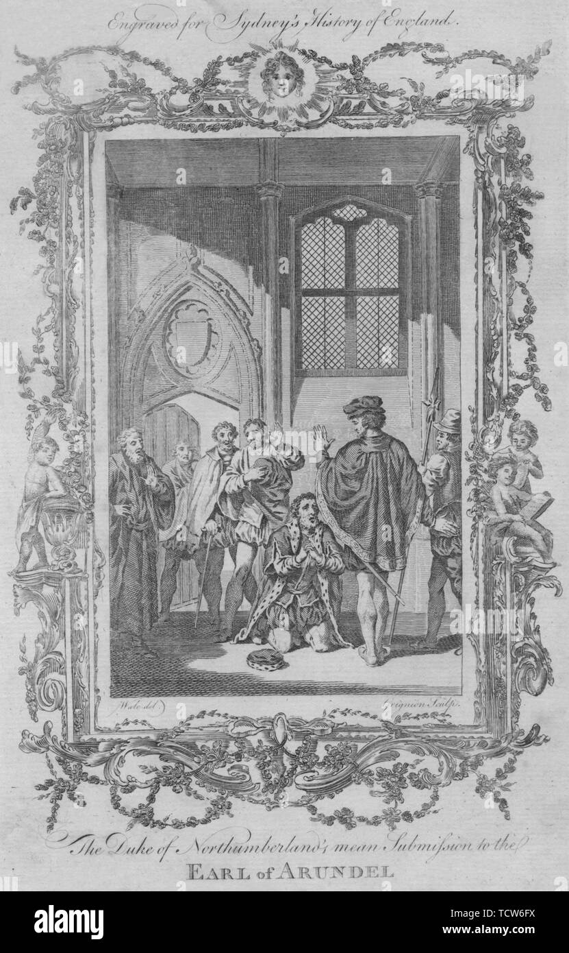 "Le duc de Northumberland dire Soumission au comte d'Arundel', 1773. Créateur : Charles Grignion. Banque D'Images