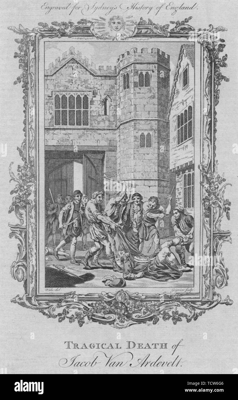 "Tragical mort de Jacob Van Ardevelt', 1773. Créateur : Charles Grignion. Banque D'Images