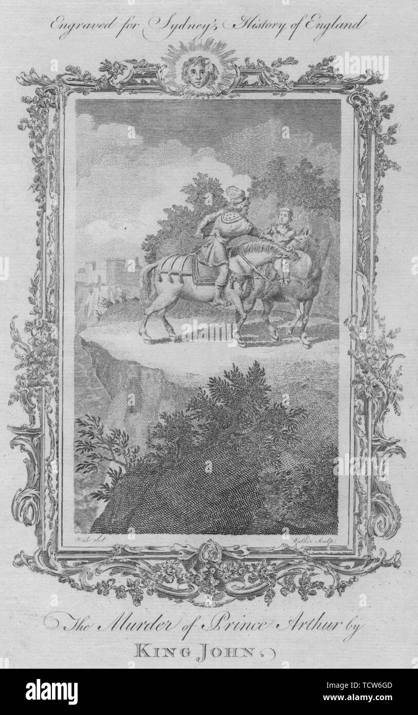'L'Assassinat de Prince Arthur, par le roi Jean", 1773. Organisateur : William Walker. Banque D'Images