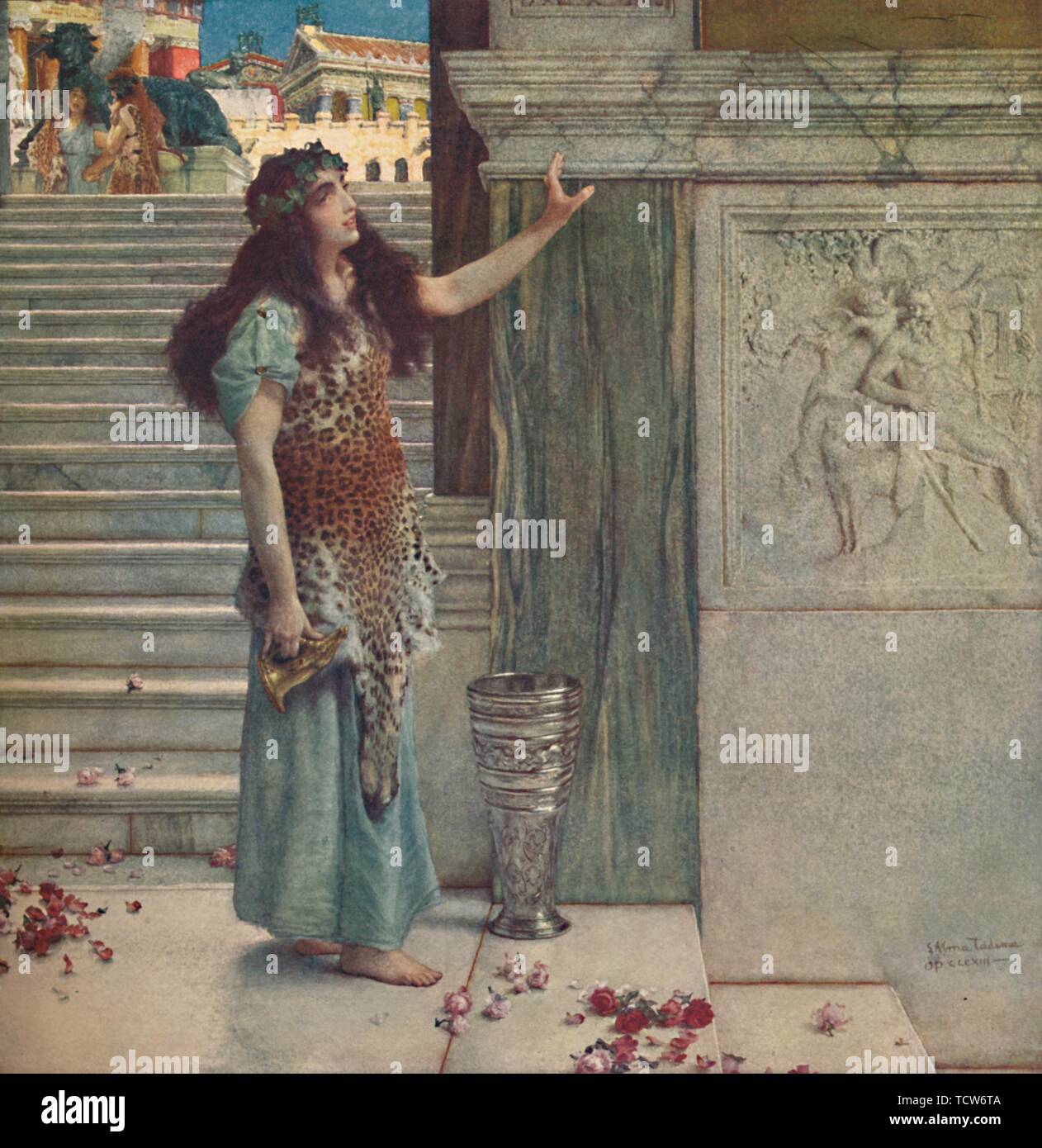 "L'inviter les fidèles', c1893. Organisateur : Sir Lawrence Alma-Tadema. Banque D'Images