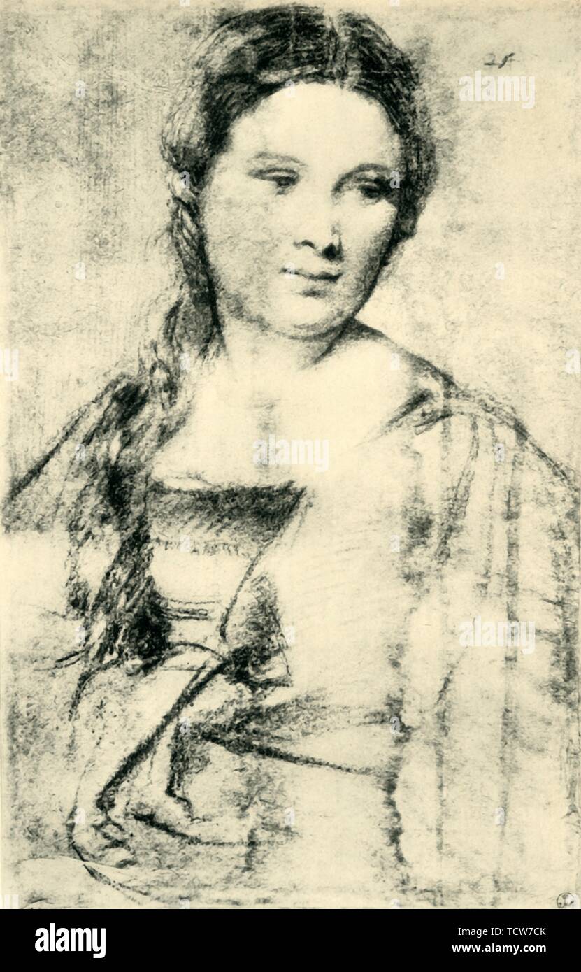 Portrait d'une jeune femme, c1515, (1943). Organisateur : Titien. Banque D'Images