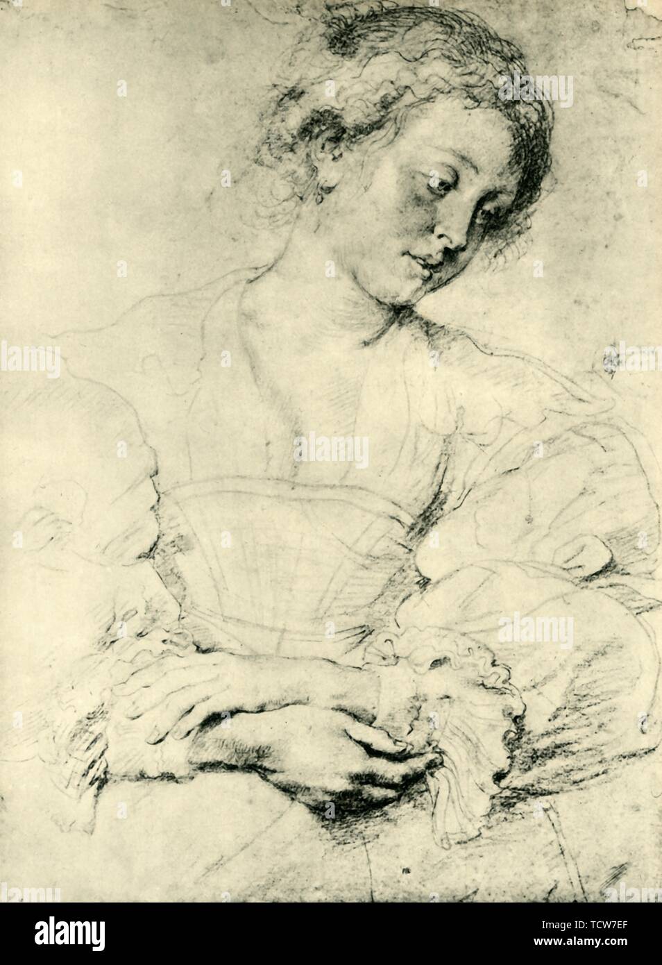 "Jeune femme aux mains jointes', 1629-1630, (1943). Organisateur : Peter Paul Rubens. Banque D'Images