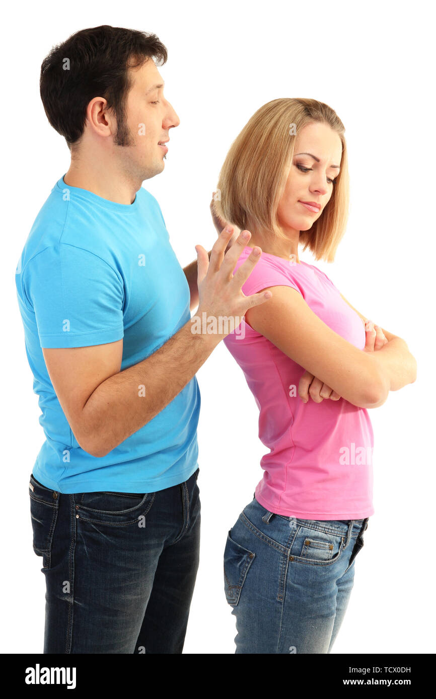 Couple aimant isolated on white Banque D'Images