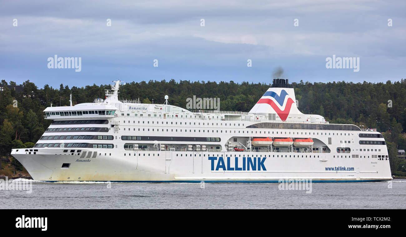 Tallink Romantika voguent de Stockholm, Suède Banque D'Images