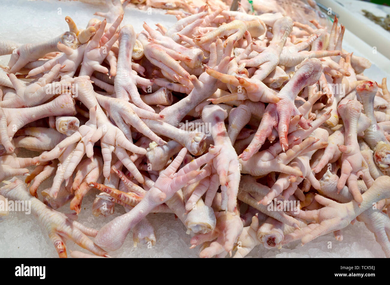 Pattes de poulet. Banque D'Images