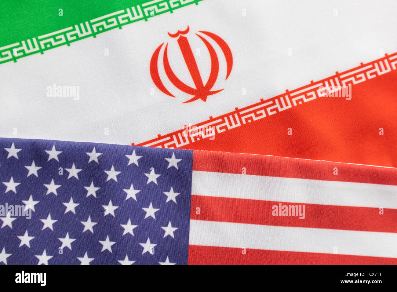 Concept de relations bilatérales des États-Unis et l'Iran montrant avec drapeau Banque D'Images